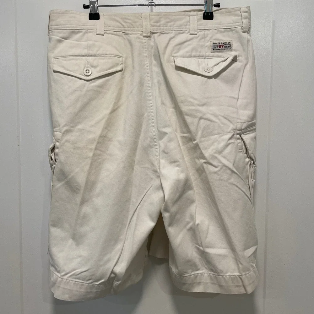 Polo Ralph Lauren Mens Cargo Shorts White 34 Cotton Twill Utility Polo 67 Chino